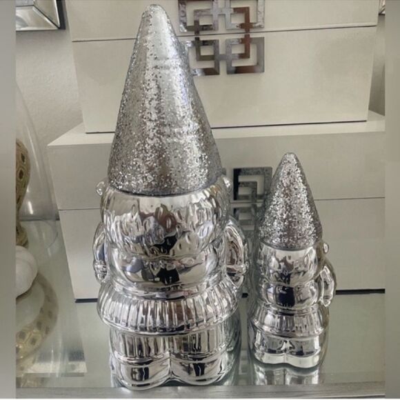 Set of 2 NEW Silver DW Home Gnome Candle 
SILVER SPRUCE Scented - Picture 10 of 16